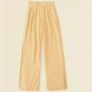 Abercrombie NWT Tailored Linen-Blend Wide Leg Pants, ORANGE Small Short